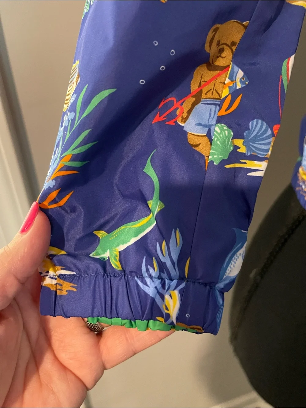 Ralph Lauren Navy Blue Kids' Tropical Sea Print jacket